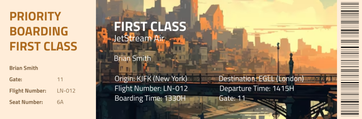 First Class Airline Ticket