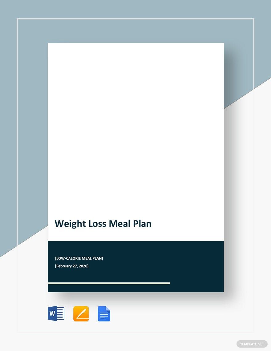 Weight Loss Meal Plan Template