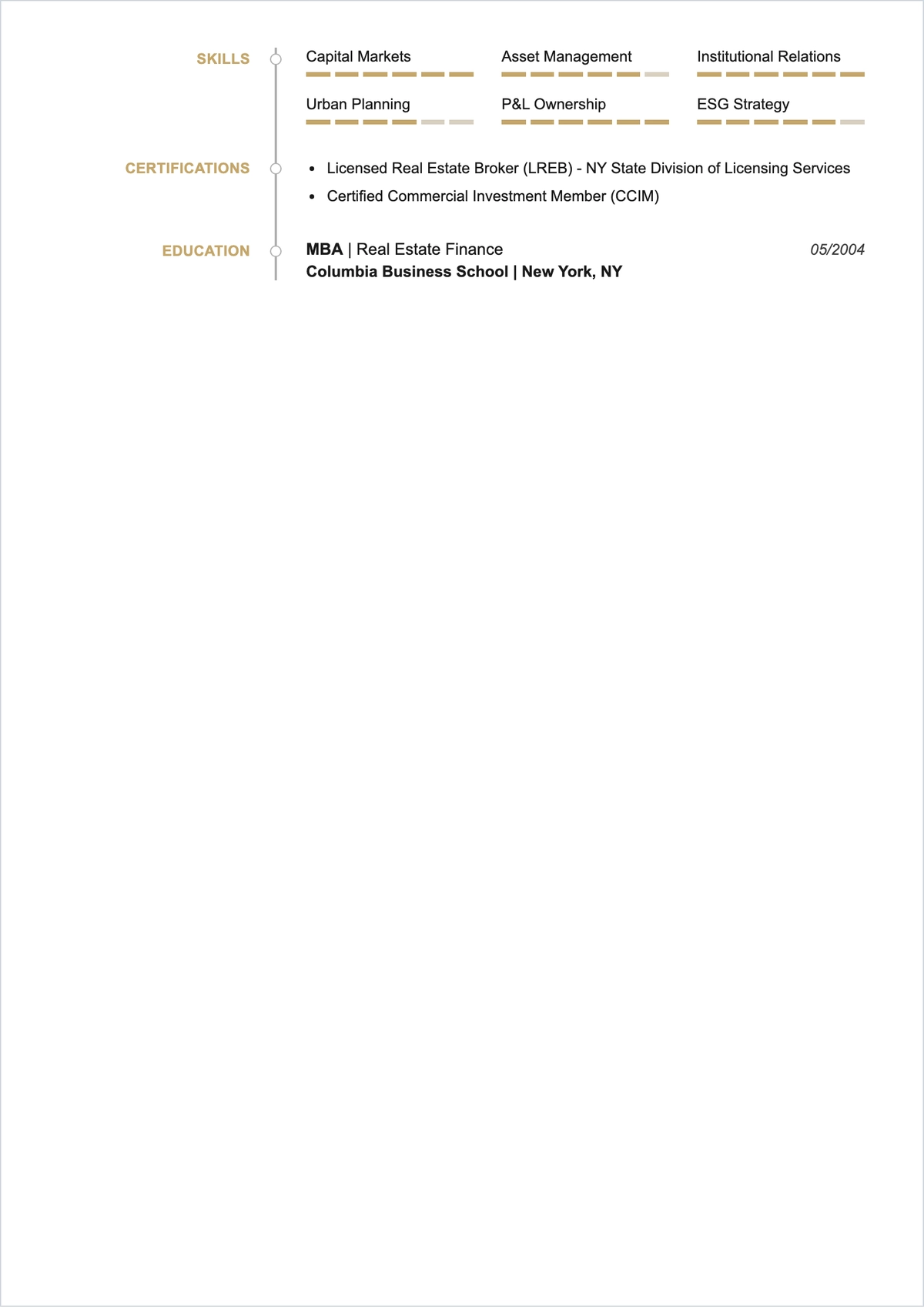 Free Real Estate CEO ATS Resume Template, AI Resume Builder