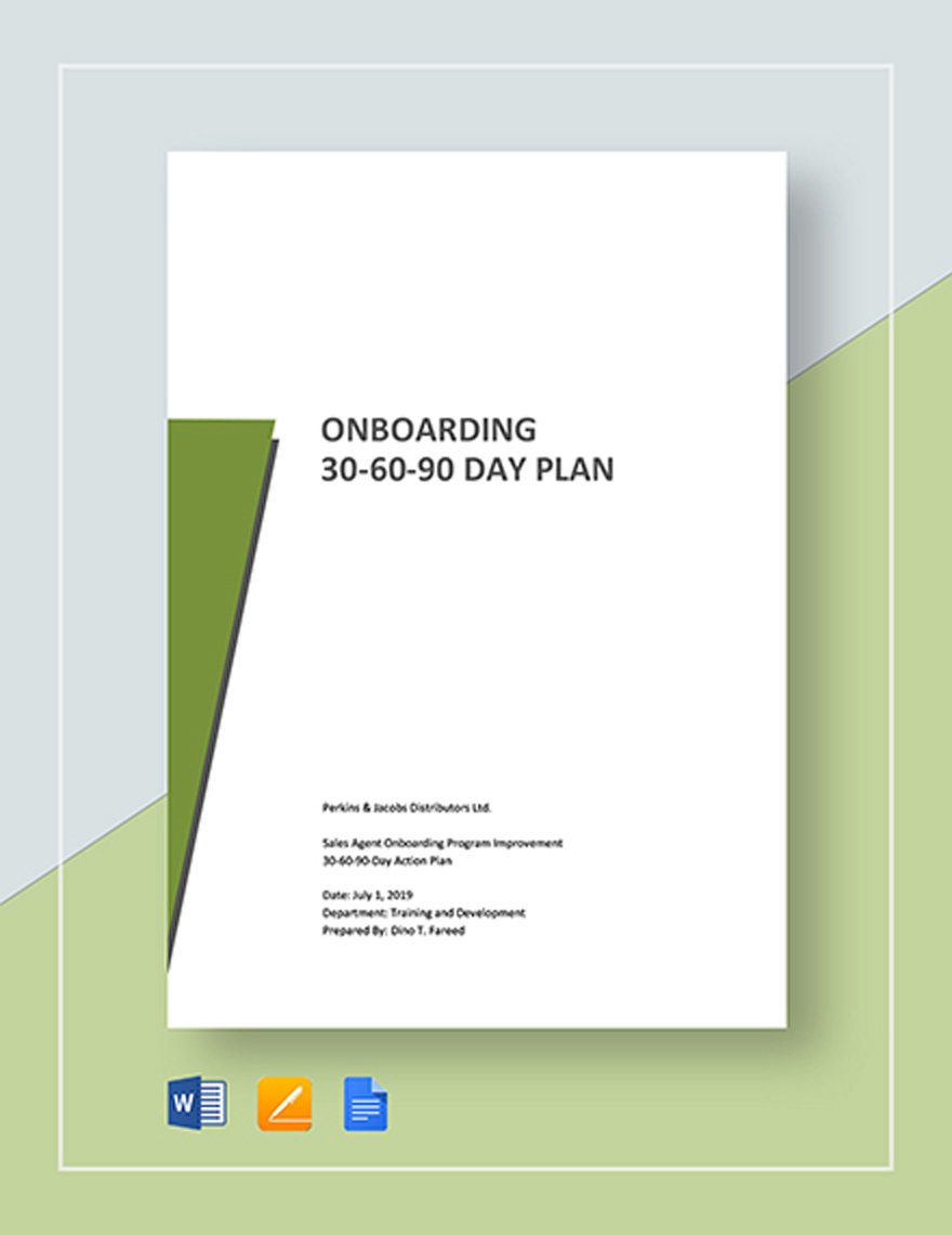 Onboarding 30 60 90 Day Plan Template in Pages Word Google Docs