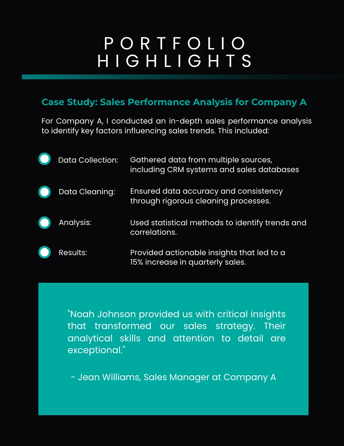 Free Data Analyst Portfolio Template to Edit Online