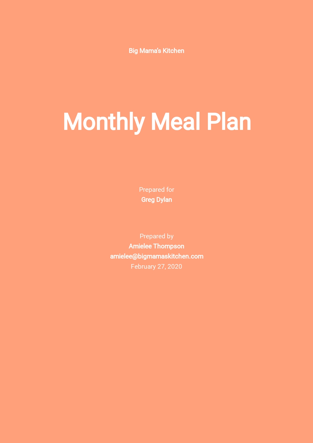 meal planning google sheet template