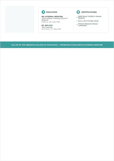 Free Two-Page Doctor ATS Resume Template, AI Resume Builder