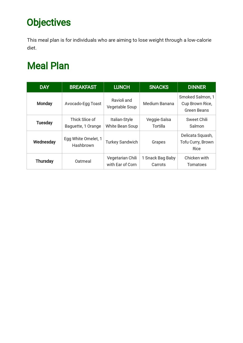 Personal Trainer Meal Plan Template [Free PDF] - Google Docs, Word, PDF