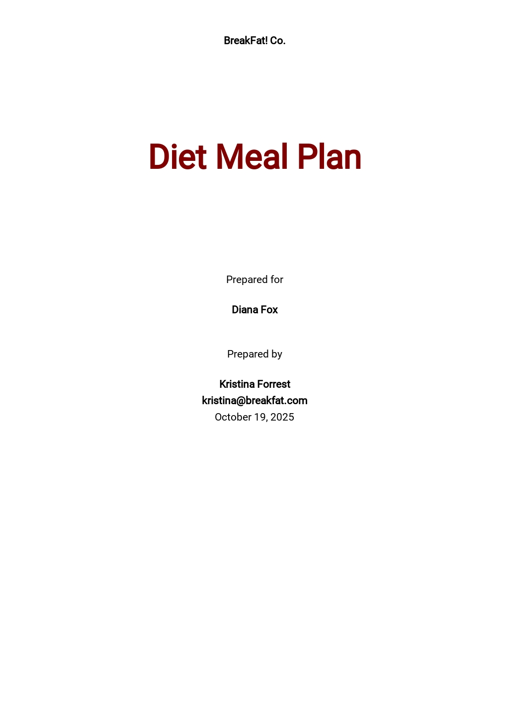 Free Diet Plan Templates, 11+ Download in PDF, Word, Pages, Google Docs ...