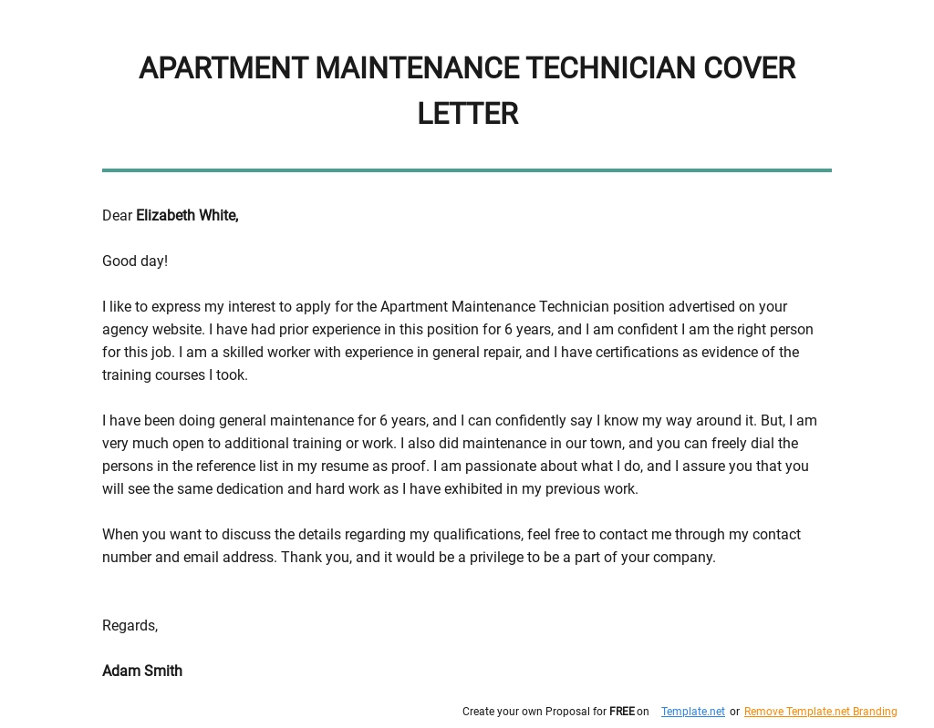 Apartment Maintenance Technician Cover Letter Template.jpe