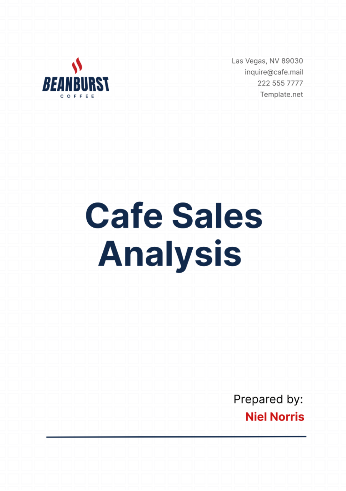 Cafe Sales Analysis Template - Edit Online & Download