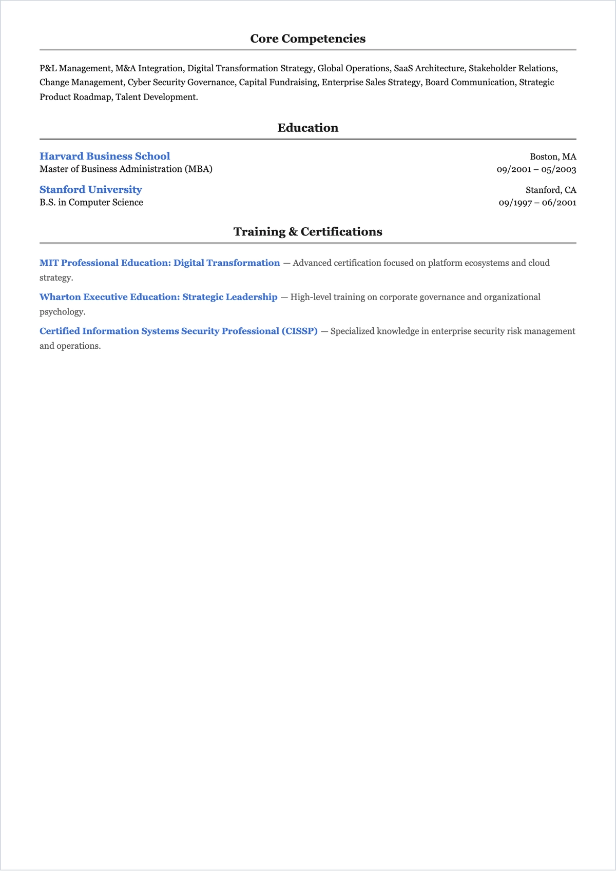 Free CEO ATS Resume Template, AI Resume Builder