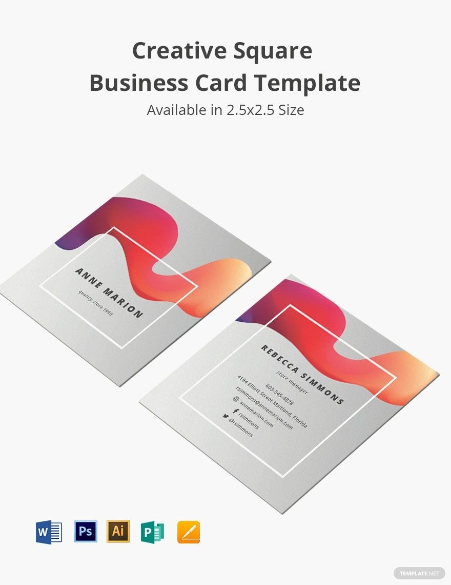 Free Modern Square Business Card Template