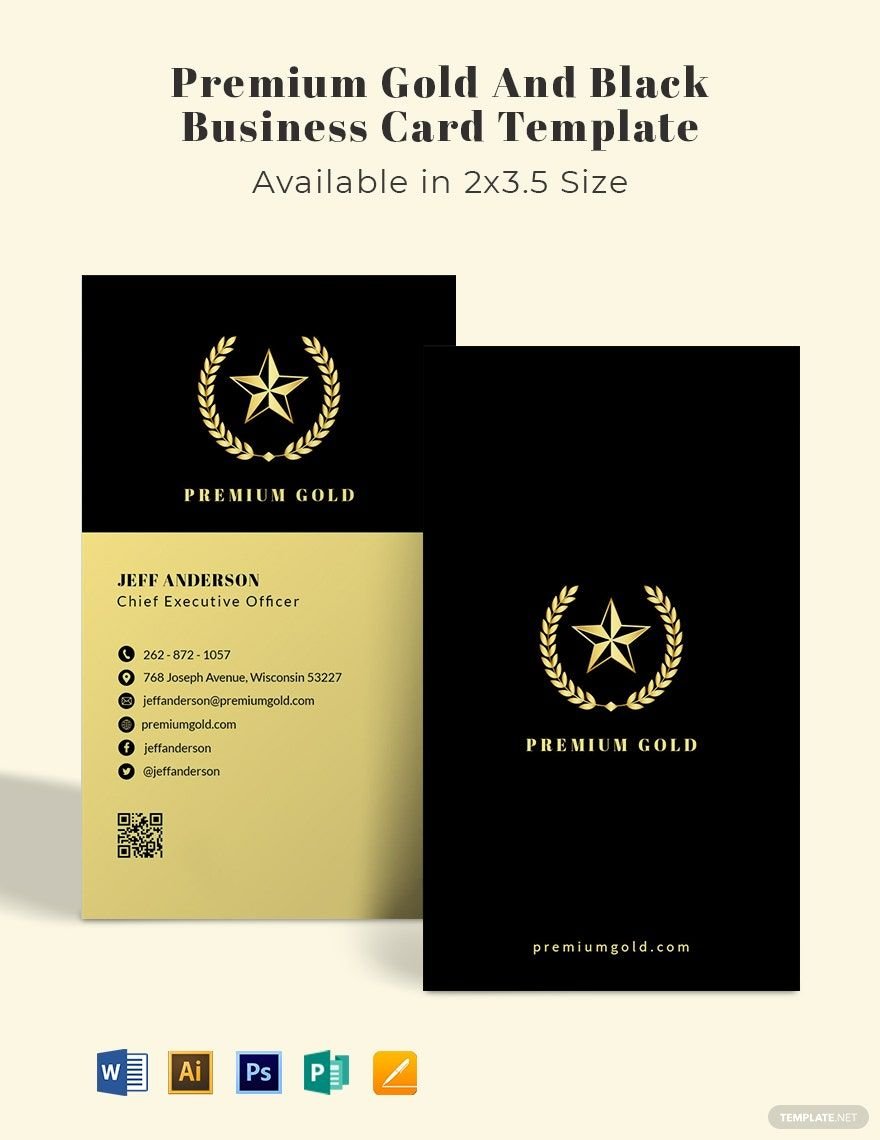 Premium Gold and Black Business Card Template