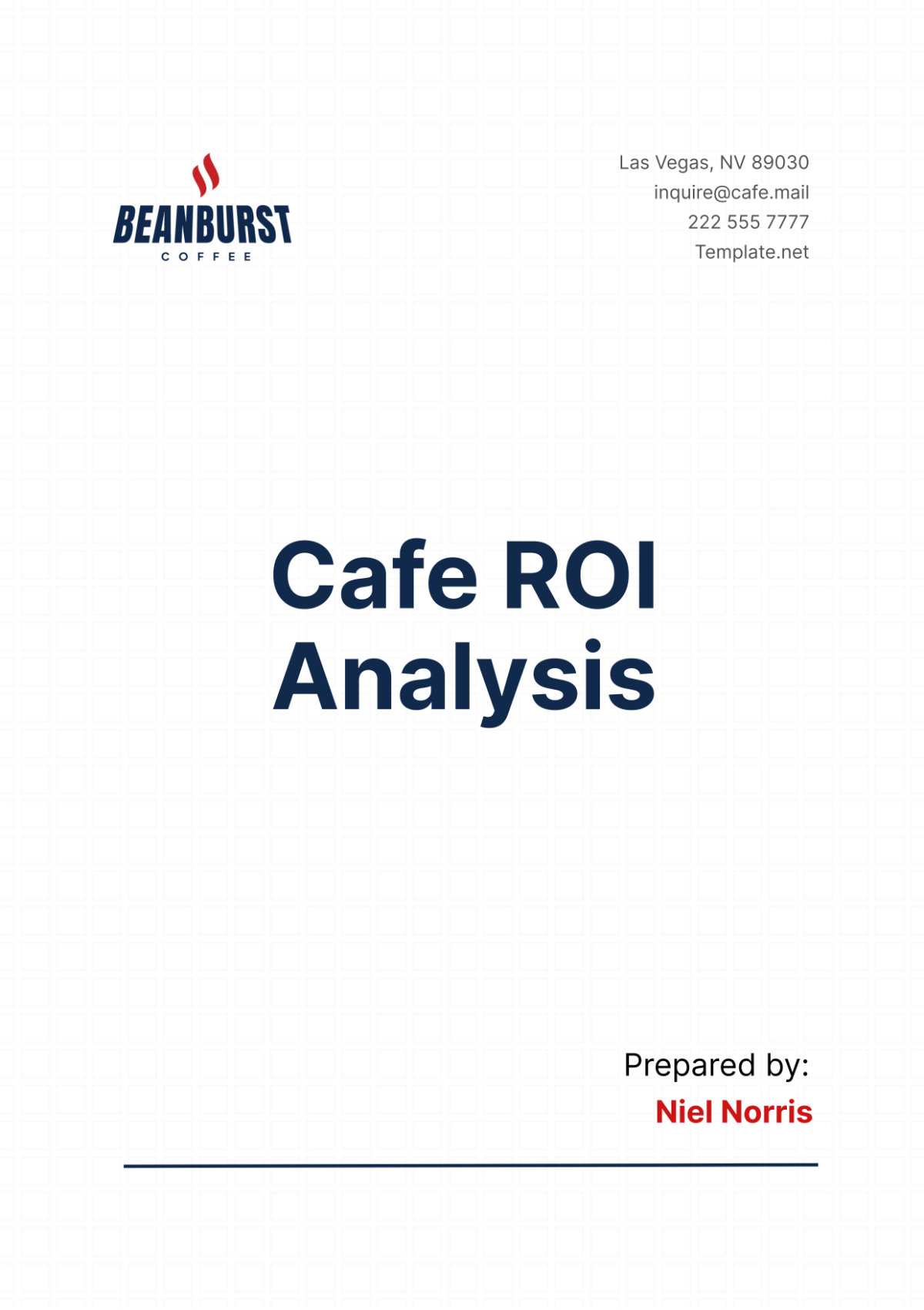 Cafe ROI Analysis Template - Edit Online & Download