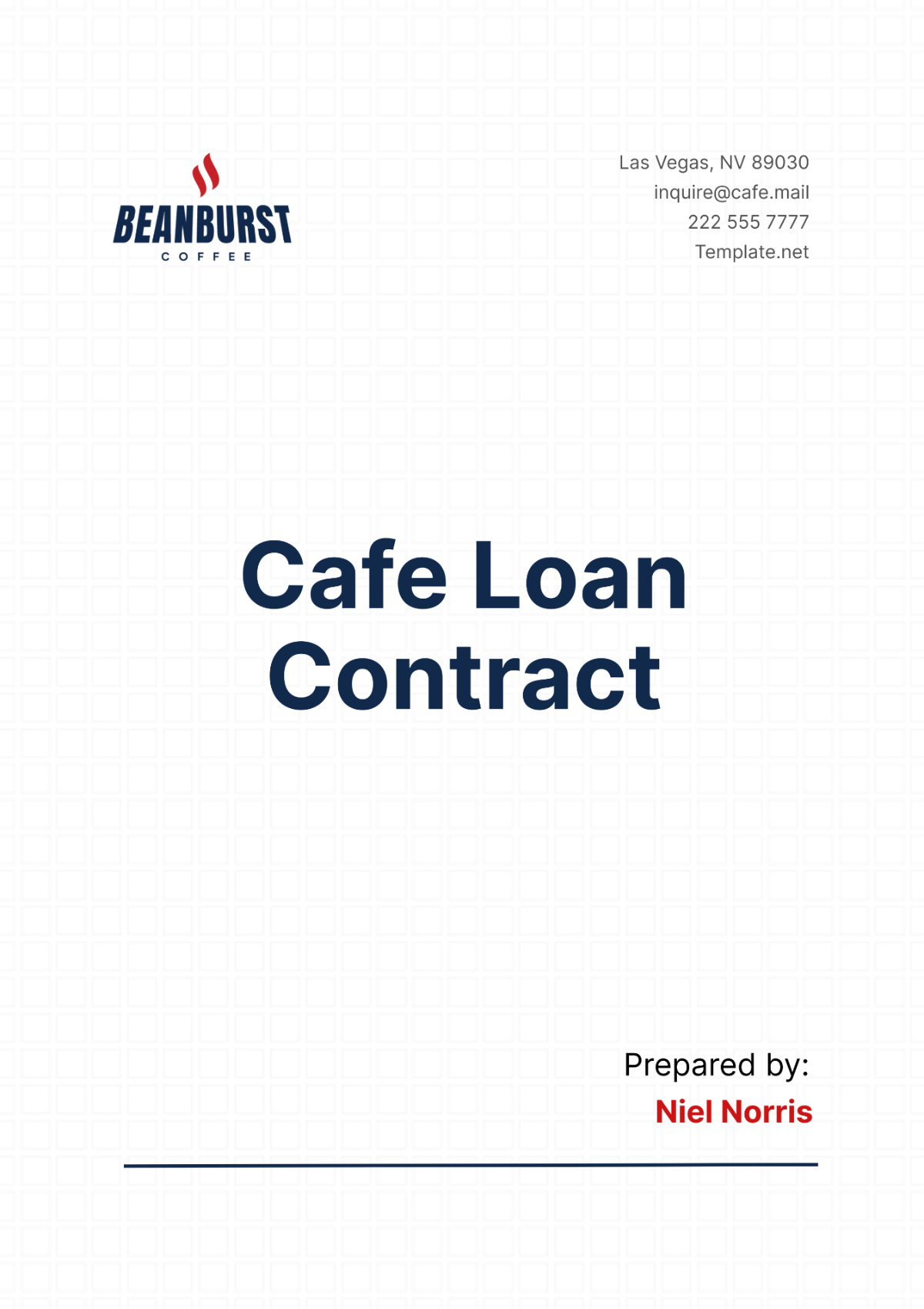 Cafe Loan Contract Template - Edit Online & Download