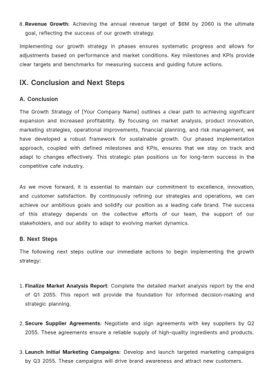Free Cafe Growth Strategy Template to Edit Online