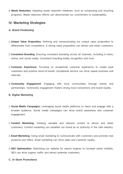 Free Cafe Growth Strategy Template to Edit Online