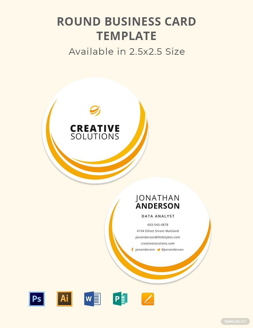 Round Business Card Template