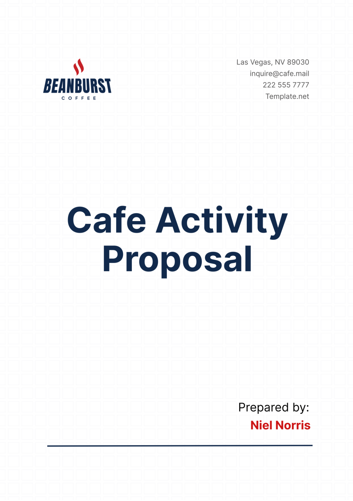 Cafe Activity Proposal Template - Edit Online & Download