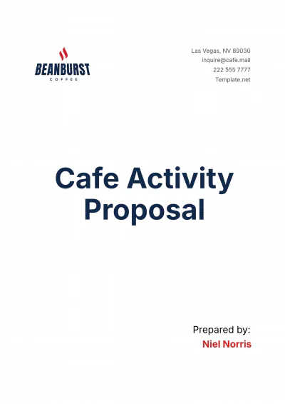 Free Cafe Activity Proposal Template to Edit Online