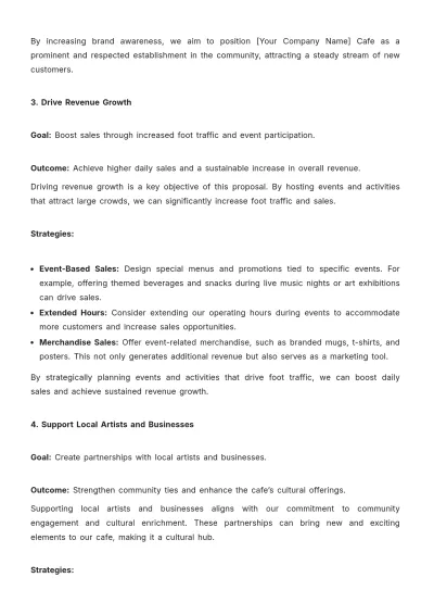 Free Cafe Activity Proposal Template to Edit Online