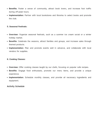 Free Cafe Activity Proposal Template to Edit Online