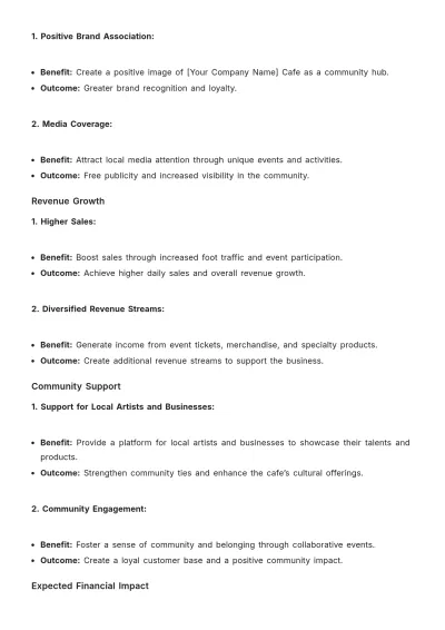 Free Cafe Activity Proposal Template to Edit Online
