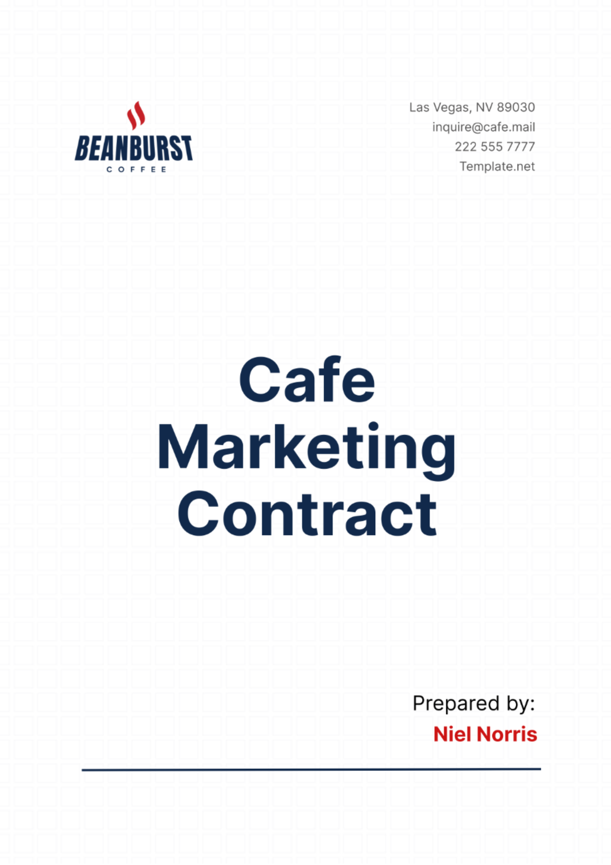 Cafe Marketing Contract Template - Edit Online & Download