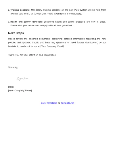 Free Cafe HR Memo Template to Edit Online