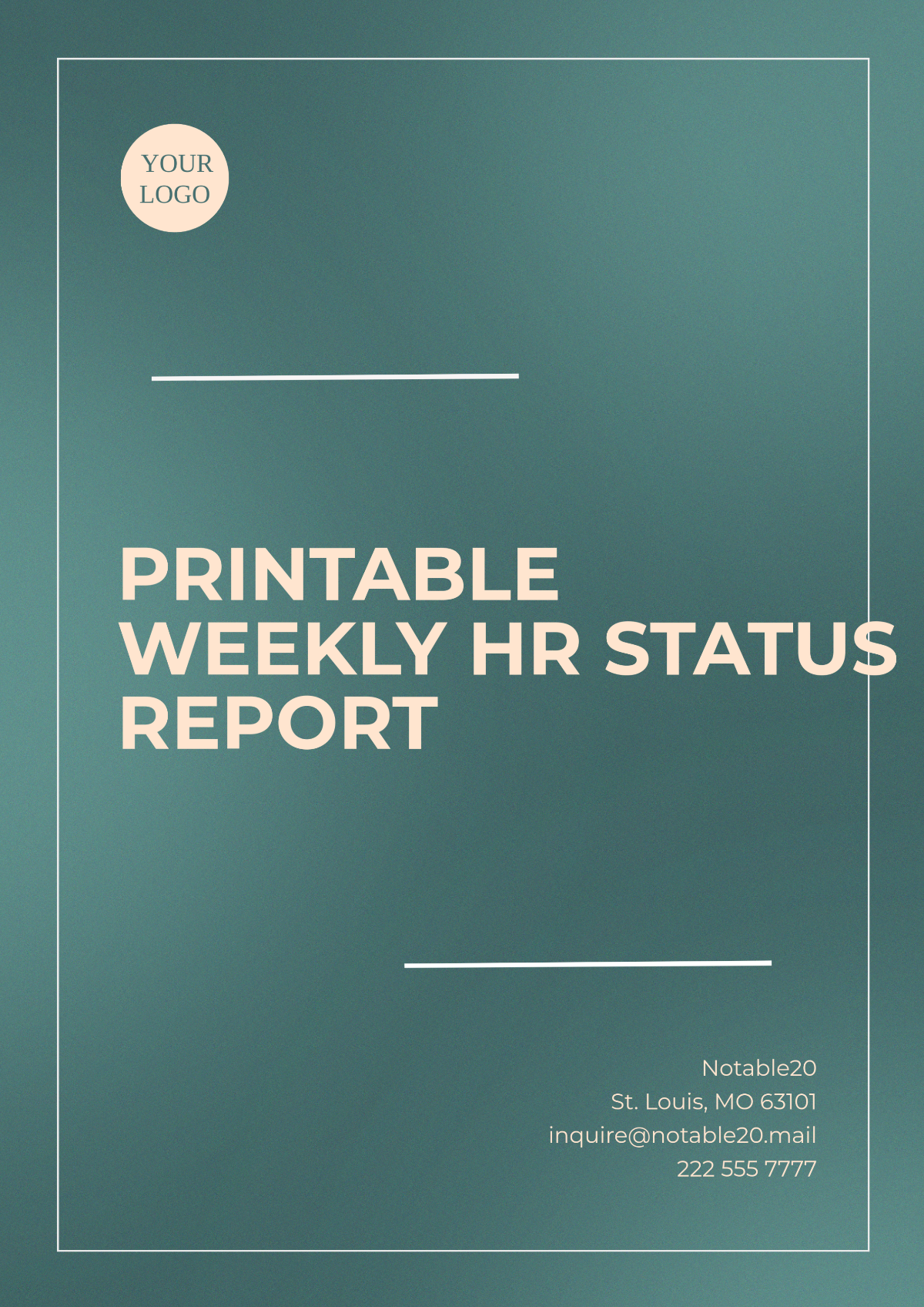 Free Printable Weekly HR Status Report Template