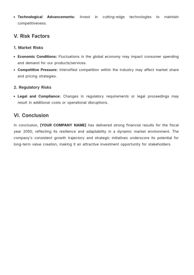 Free Financial Report of a Company Template to Edit Online