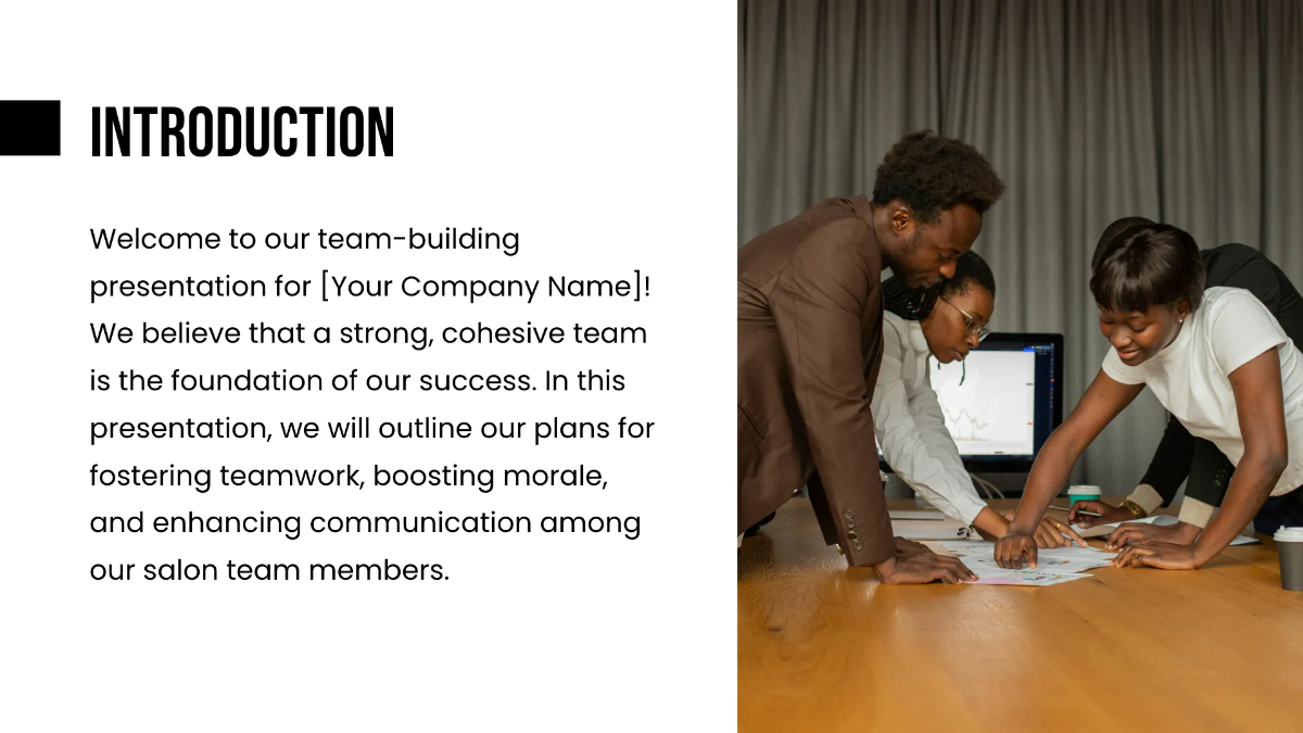 Free Salon Team Building Presentation Template to Edit Online