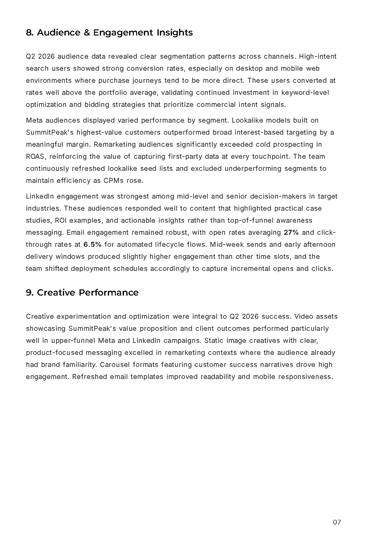 Free Marketing Agency Report Template to Edit Online