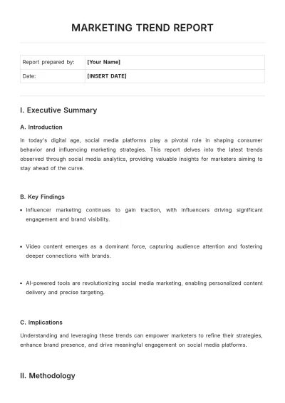 Free Marketing Trend Report Template to Edit Online