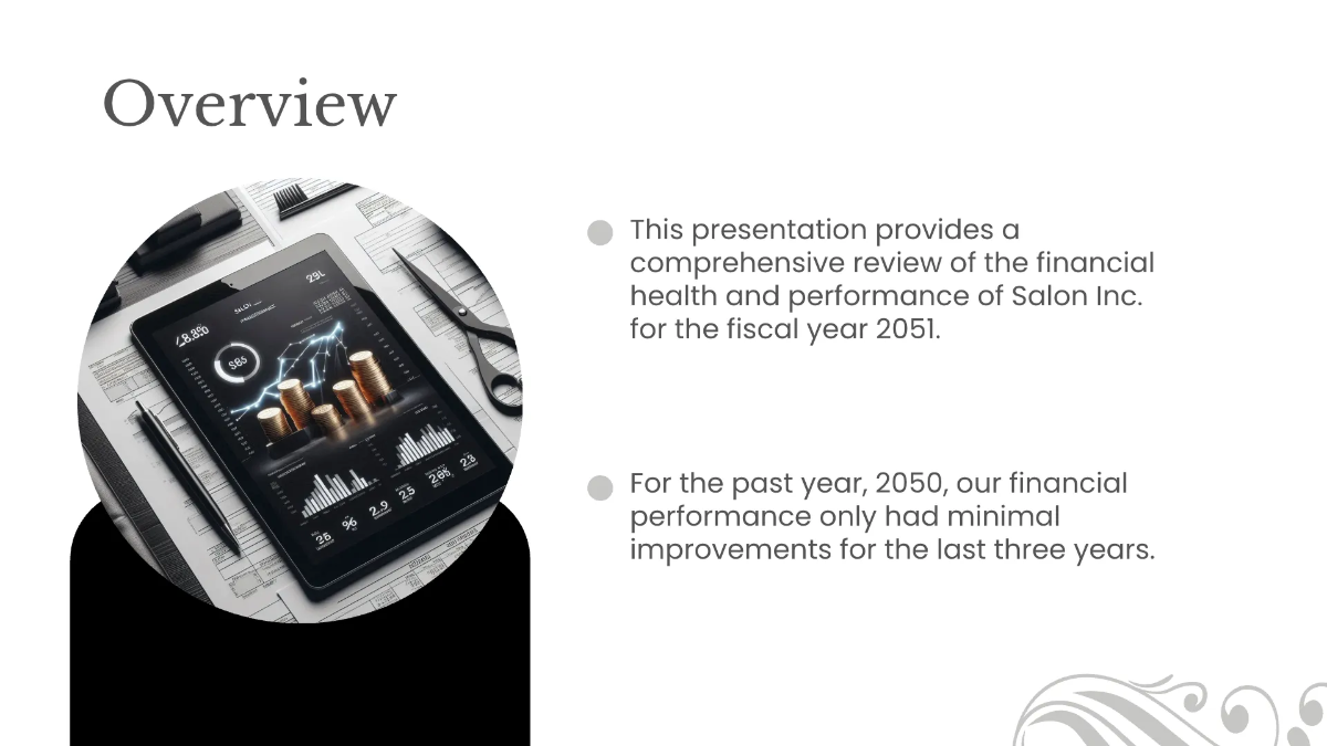 Free Salon Financial Performance Presentation Template to Edit Online