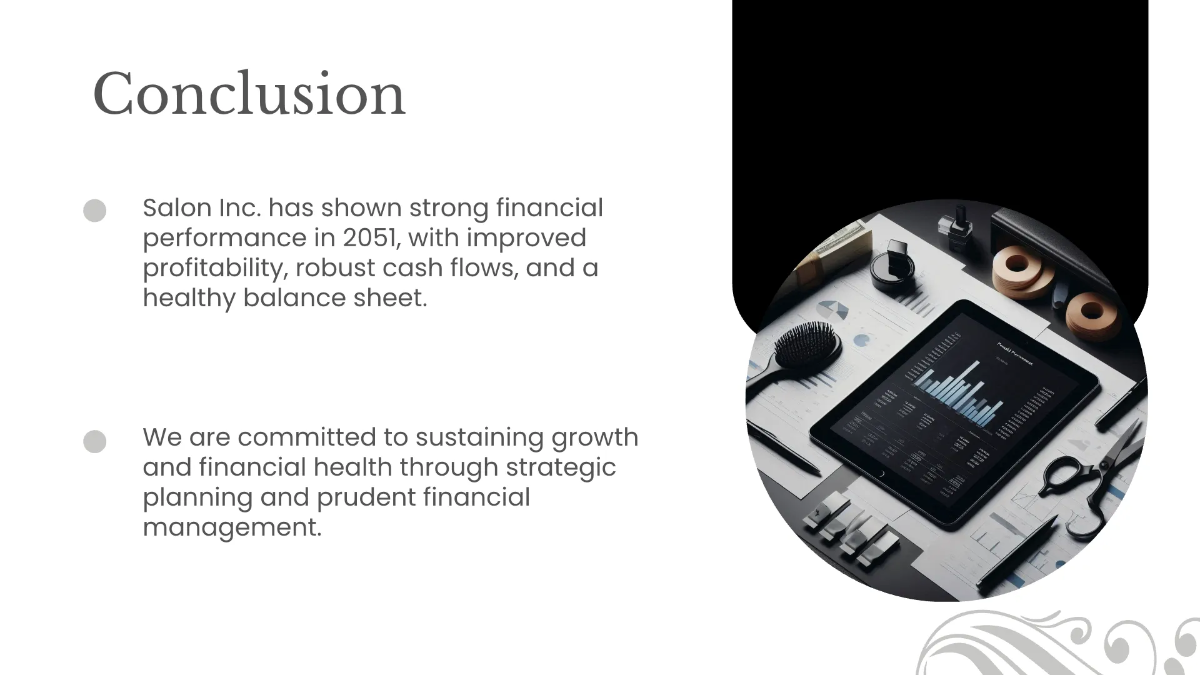 Free Salon Financial Performance Presentation Template to Edit Online