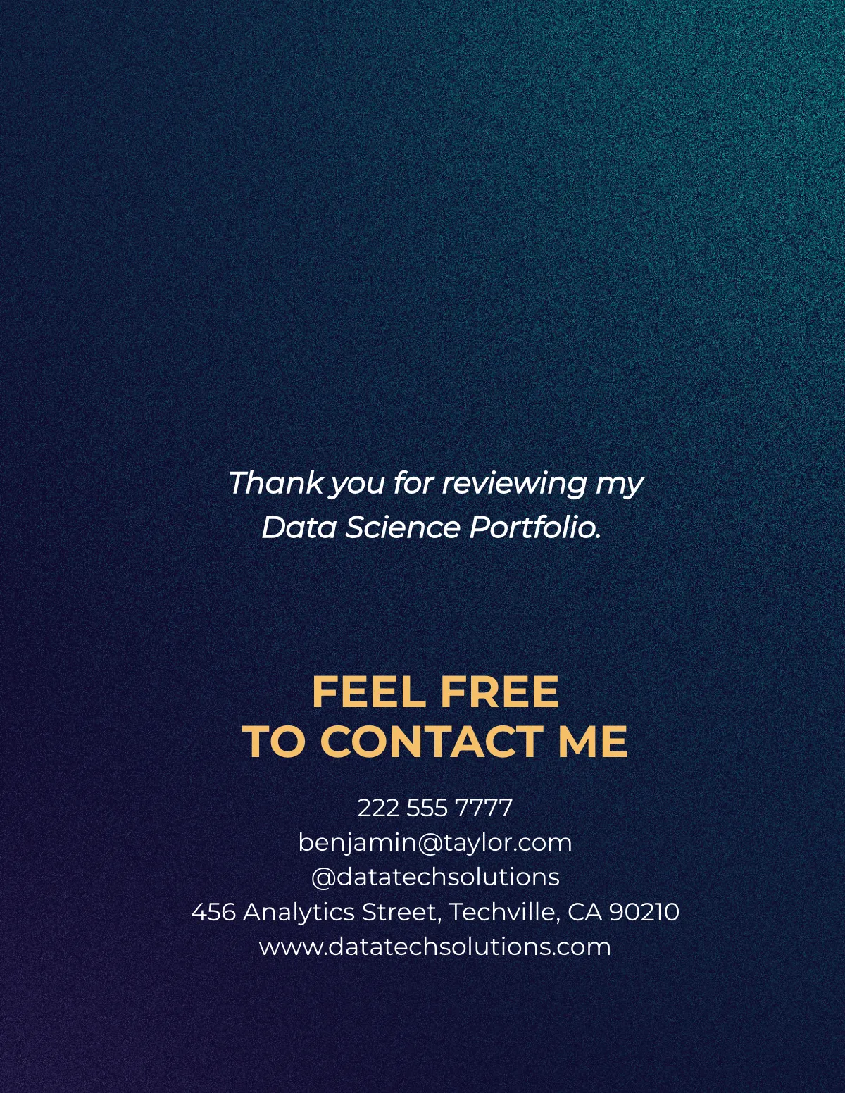 Free Data Science Portfolio Template to Edit Online