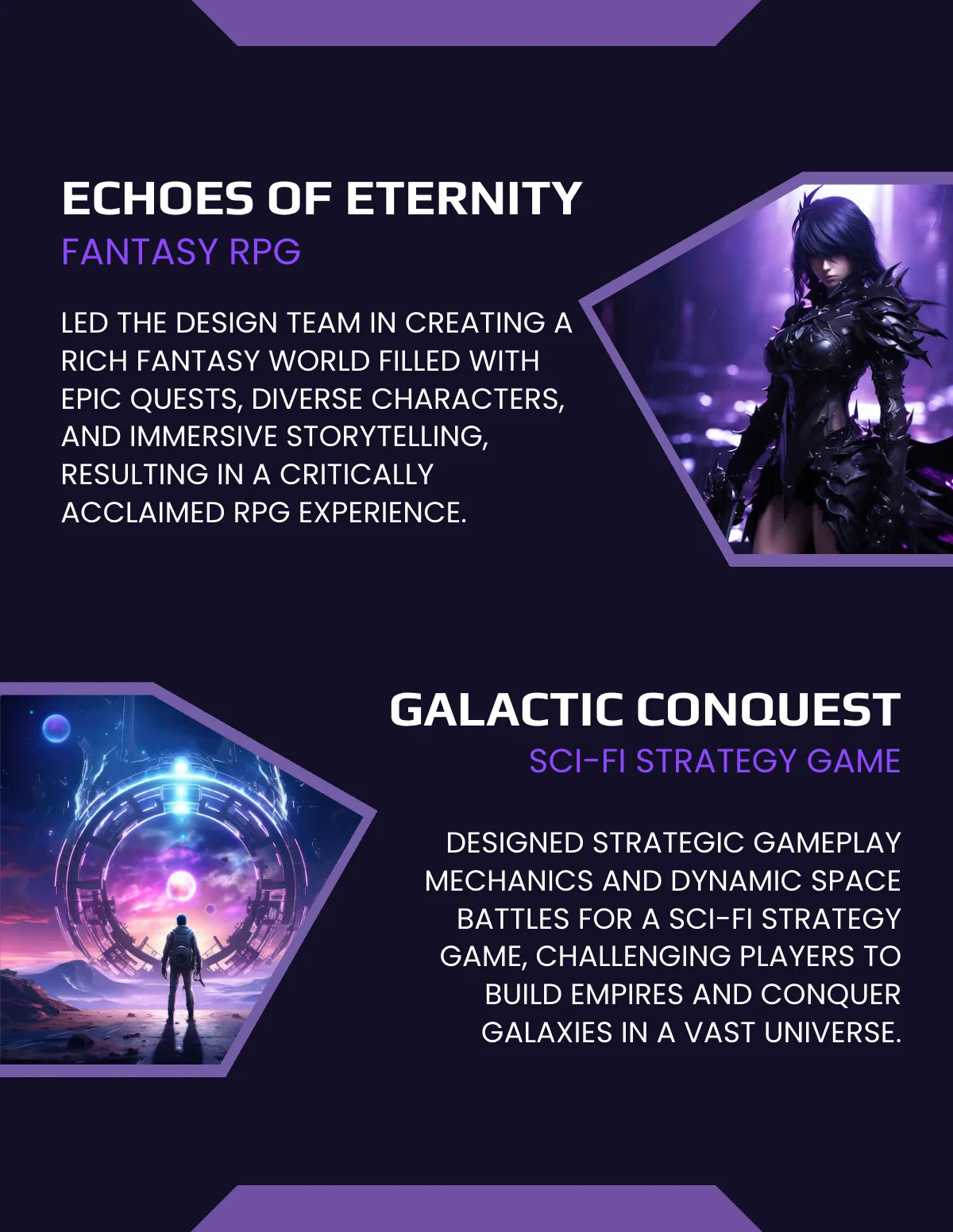 Free Game Designer Portfolio Template to Edit Online