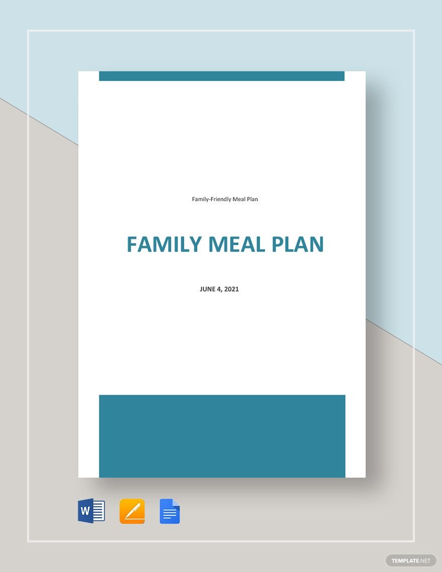 Family Meal Plan Template in Pages, Word, Google Docs - Download | Template.net