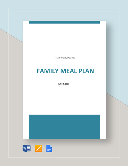 Editable Meal Plan Template - Google Docs, Word | Template.net