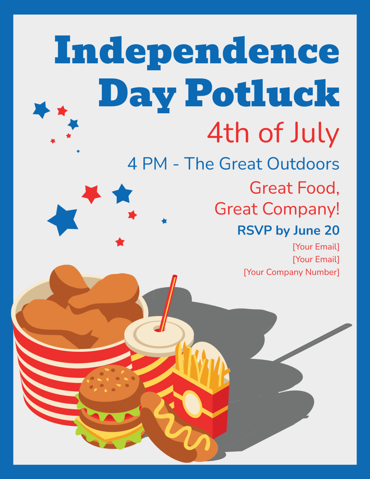 4th of July Potluck Flyer