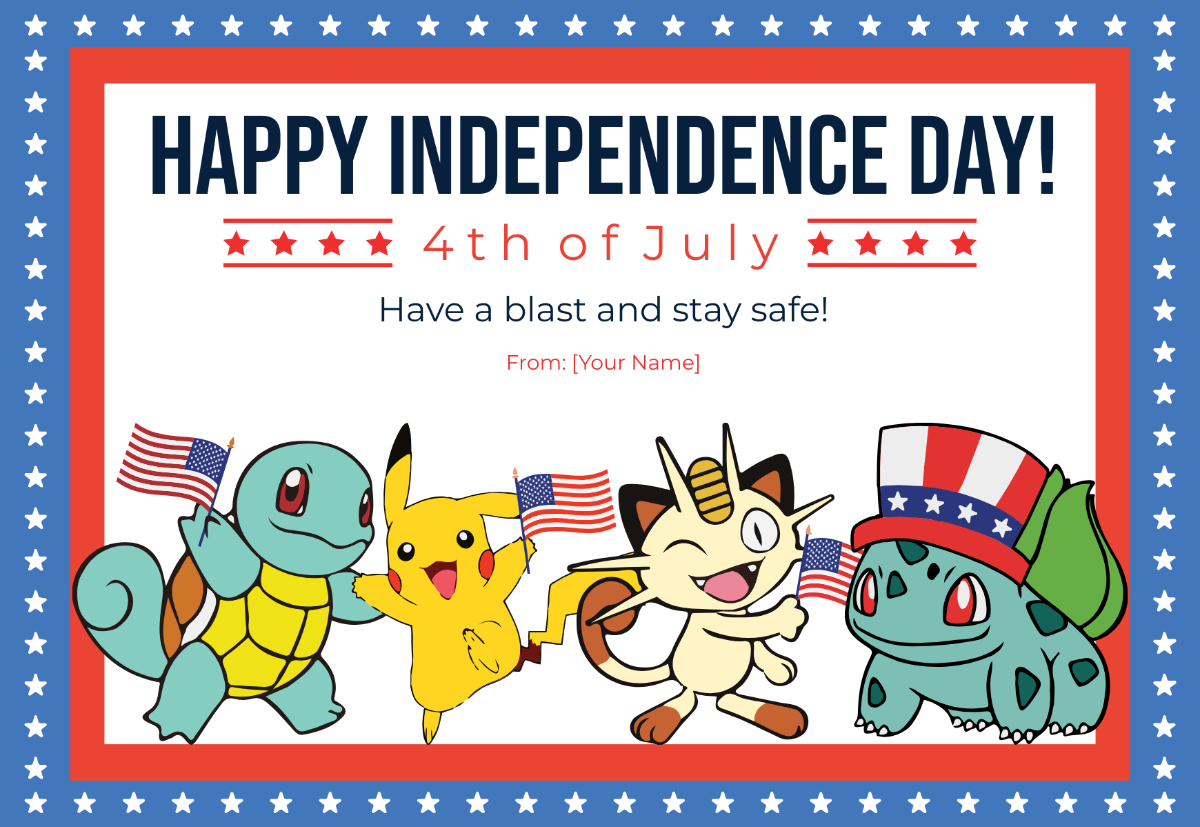 4th of July Pokemon Card Template - Edit Online & Download Example ...