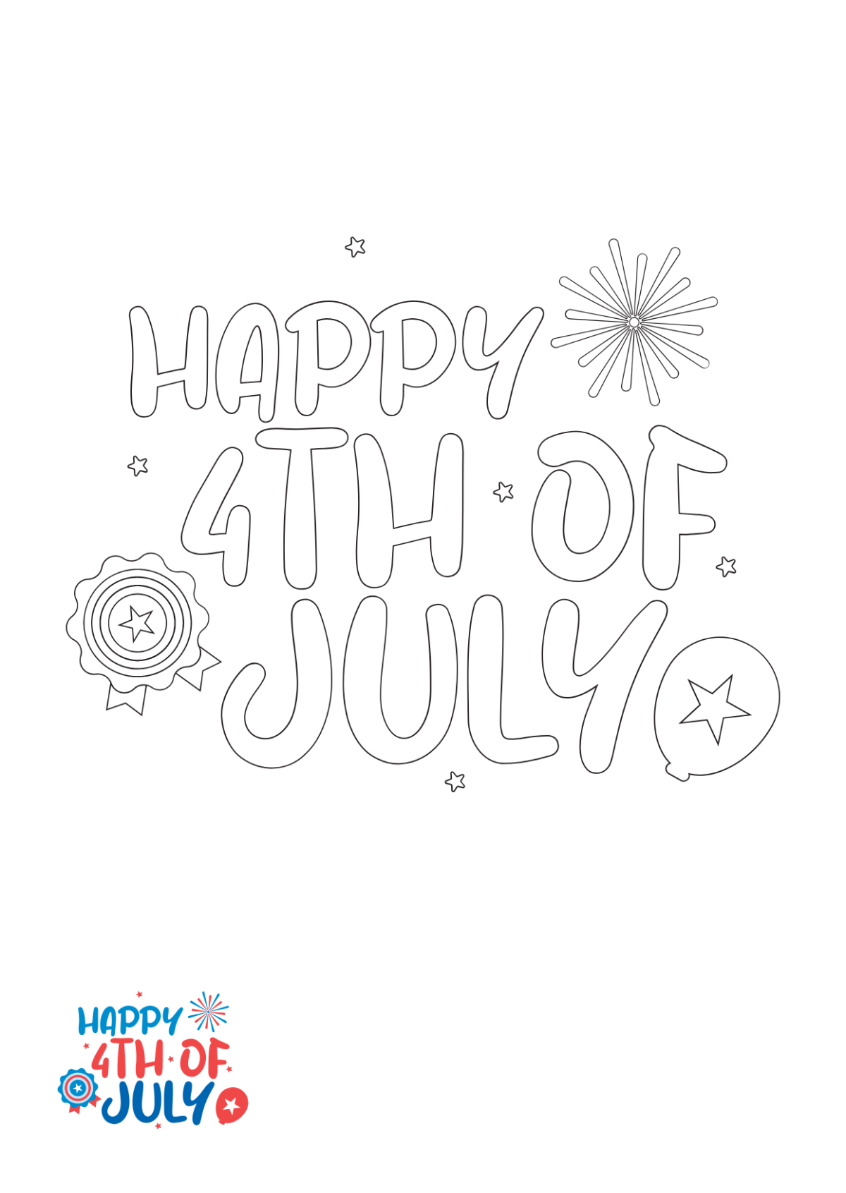 Fourth Of July Coloring Page For Preschoolers