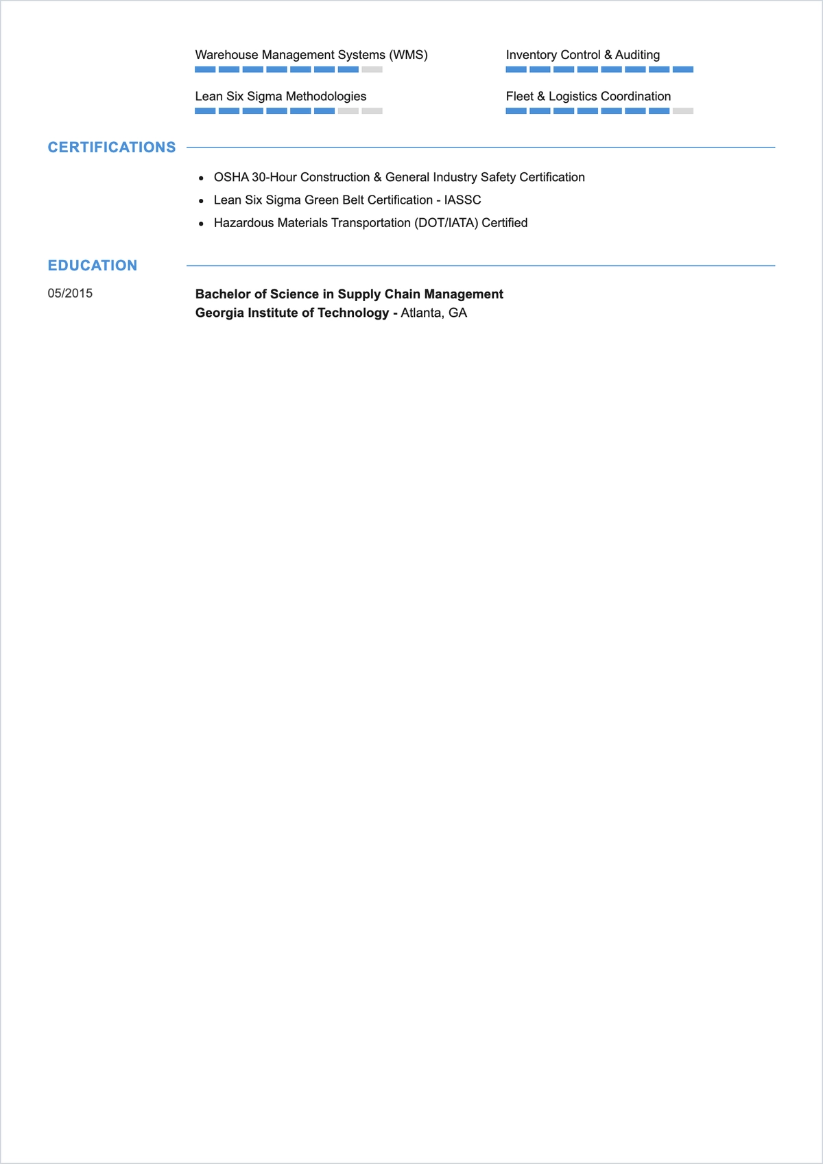 Free Chronological Supervisor ATS Resume Template, AI Resume Builder