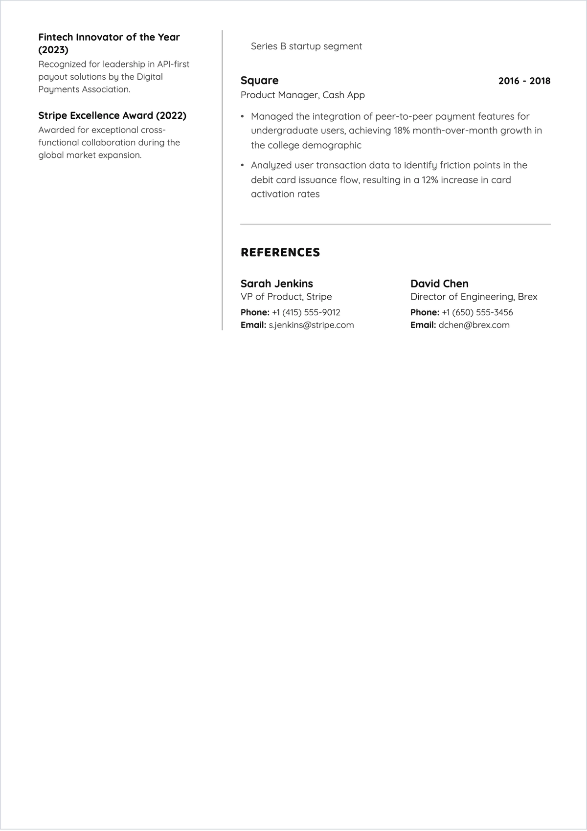 Free Product Management MBA ATS Resume Template, AI Resume Builder