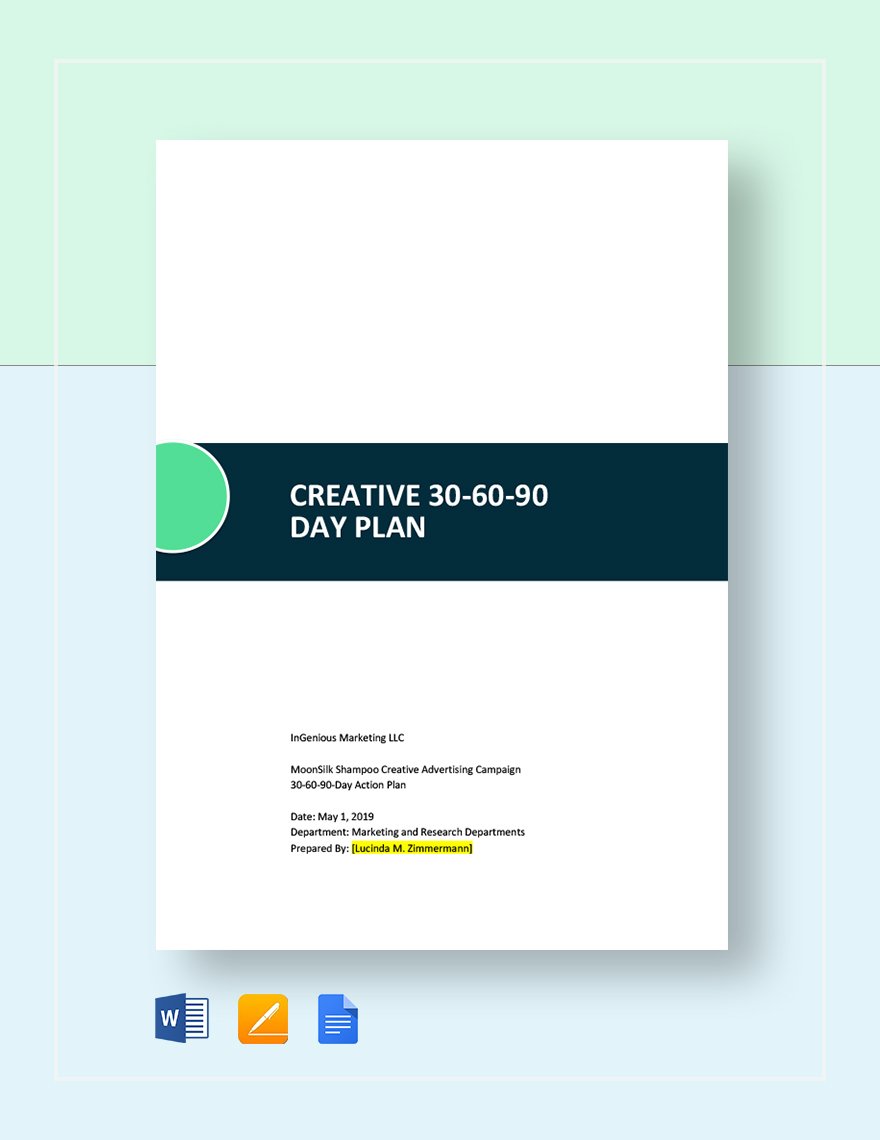 Creative 30-60-90-Day Plan Template