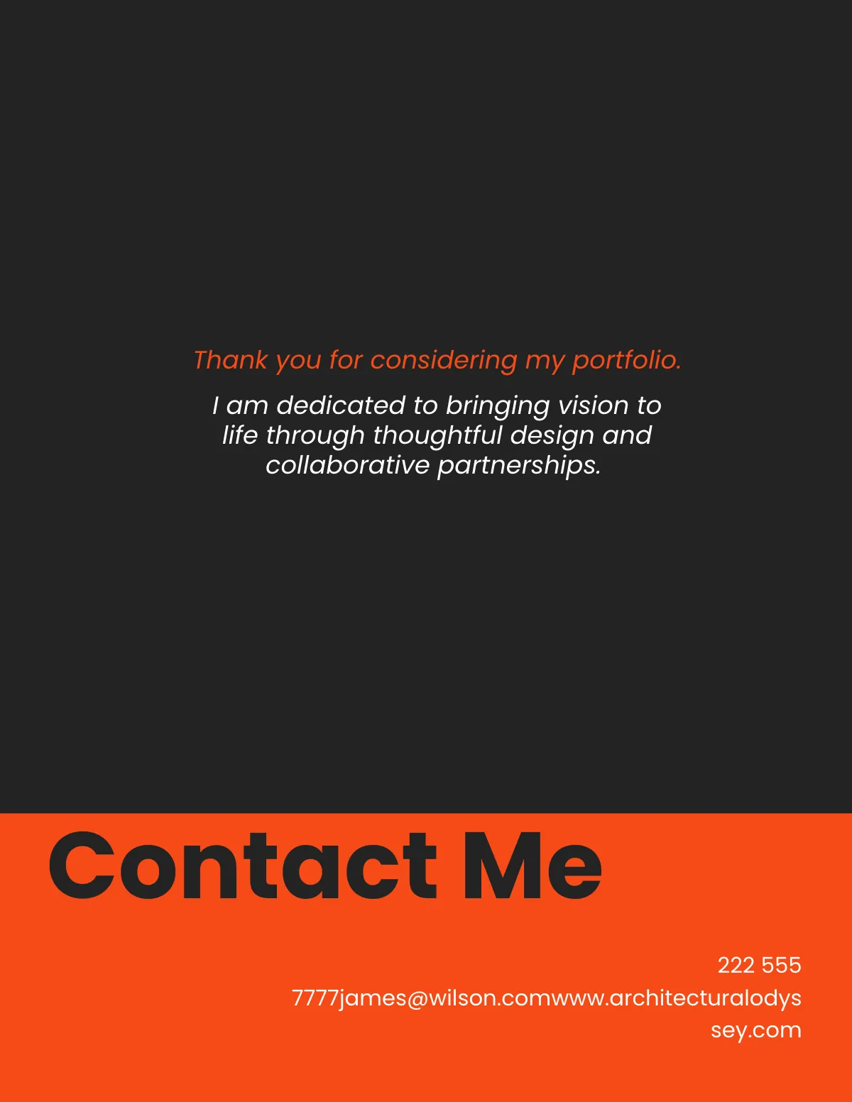 Free Minimalist Portfolio Template to Edit Online