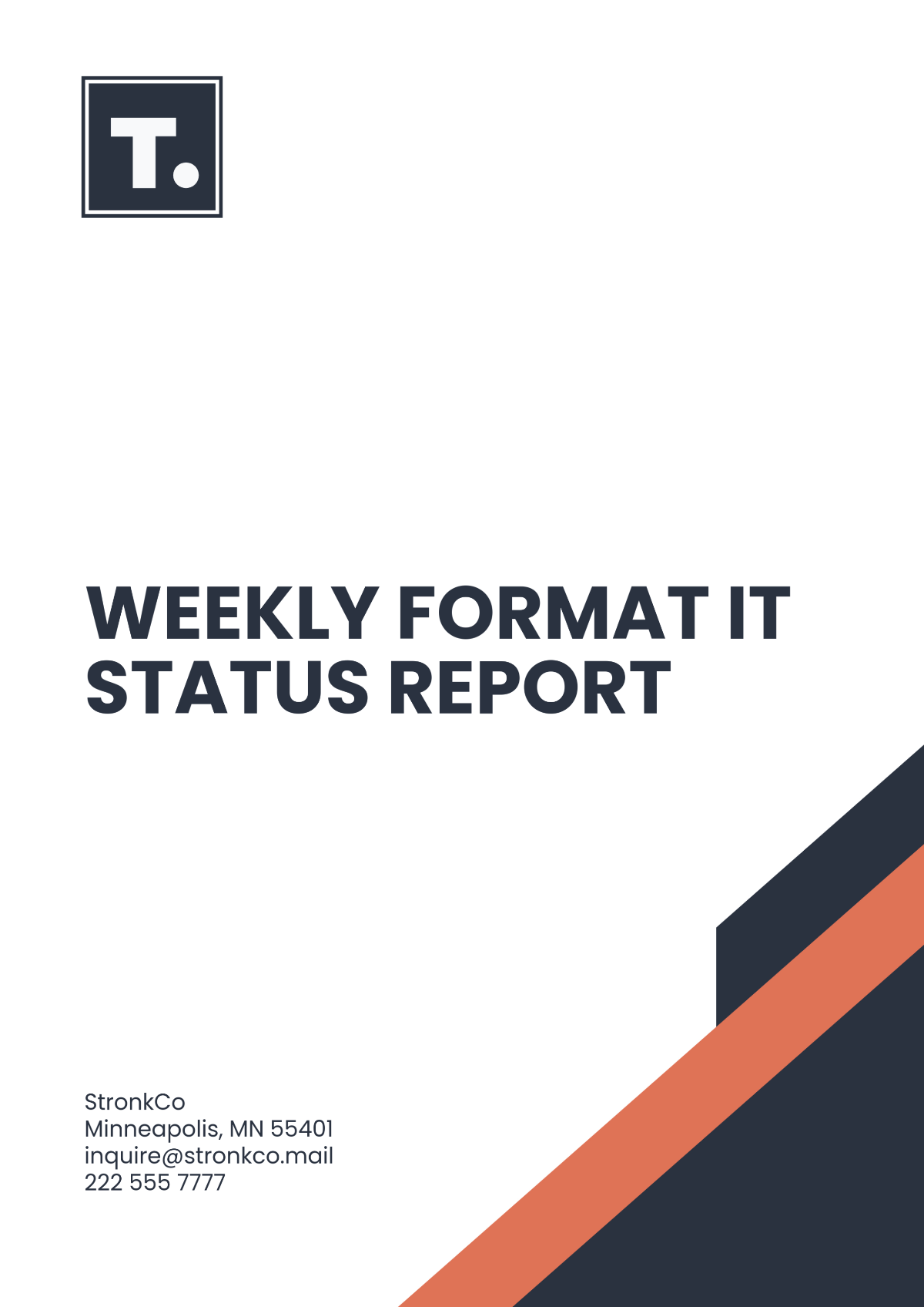 Free Weekly Format IT Status Report Template