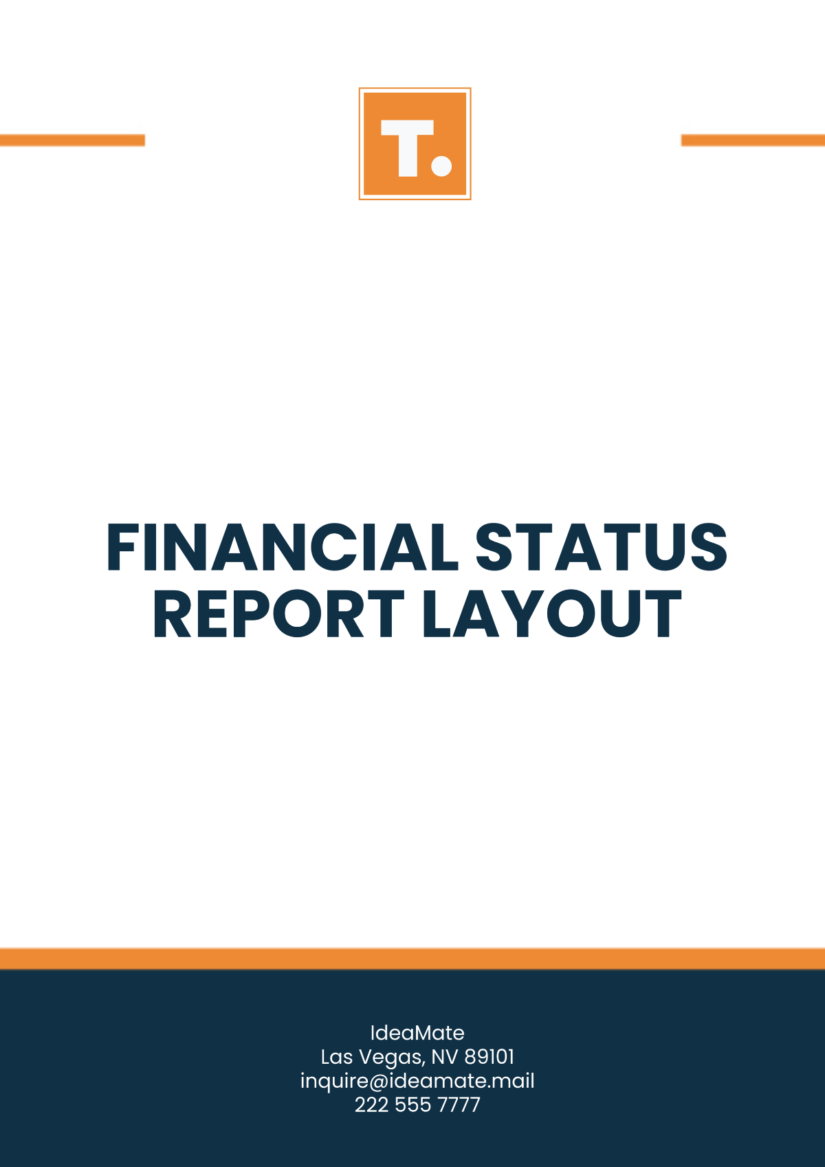 Free Financial Status Report Layout Template