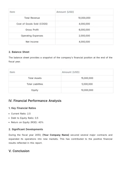 Free Financial Accounting Report Template to Edit Online