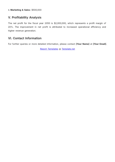 Free One Page Financial Report Template to Edit Online