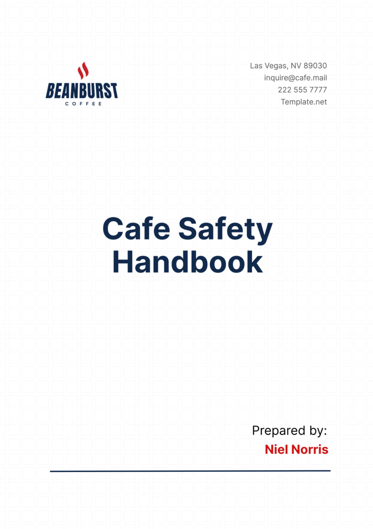 Cafe Safety Handbook Template - Edit Online & Download