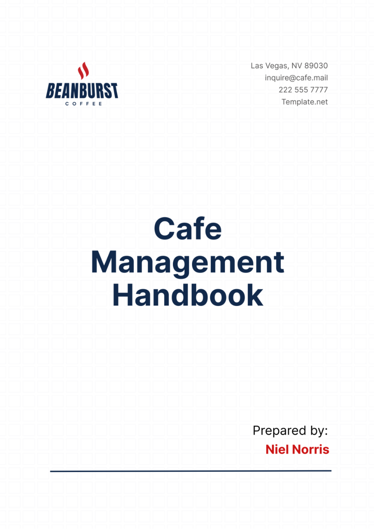 Cafe Management Handbook Template - Download | Template.net